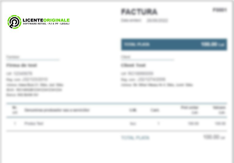 Licente Software cu factura fiscala firme si persoane fizice